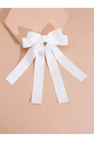 Double Bow Silk Satin Bow Automatic Hair Clip