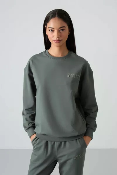 Çağla O Яка Оверсайз гумени крачоли Дамски анцуг - 