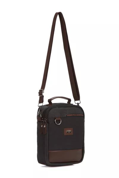 Men's Black Canvas Hand and Shoulder Bag