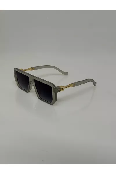 نظارات شمسية للجنسين بتصميم مربعات باللونين الرمادي والأسود