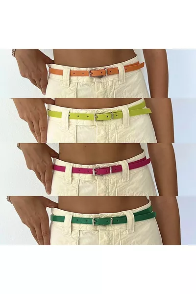 Ensemble de 4 ceintures de couleurs arc-en-ciel