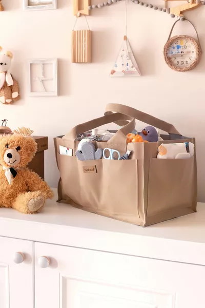 Сумка для мамы и ухода за ребенком M - Органайзер для смены подгузников новорожденного - Lamitela бежевый