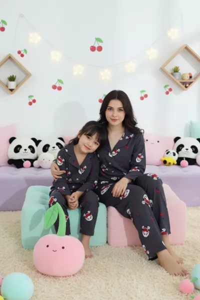 طقم بيجامة قطني بأزرار