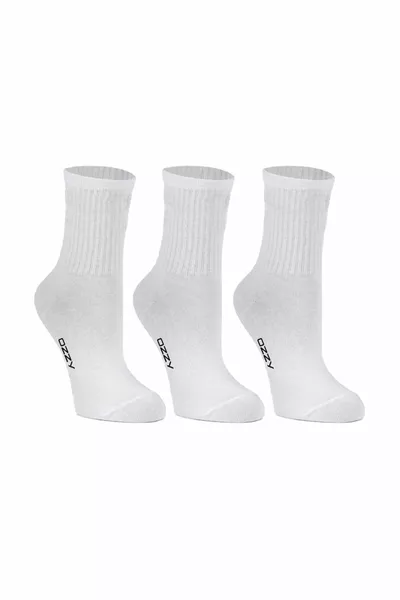 Calze da tennis da donna corte senza righe, colore crema, confezione da 