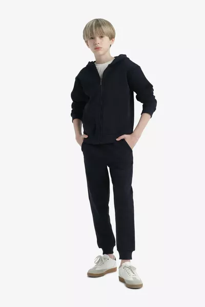 Jungen Jogginghose für die Schule, Marineblau, mit elastischem Bund und Taschen AU