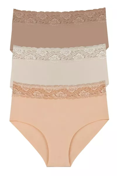 Ensemble de 3 Culottes Femme à Taille Haute avec Dentelle et Découpe au Laser -  MODÈLE-3