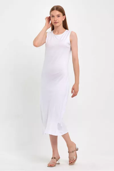Zero sleeve long dress with cotton lining jumpsuit