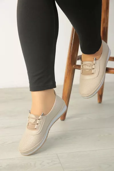 حذاء باليه نسائي مريح وناعم يومي بفلاتة مع دعامة أرثوبيدية وثقوب