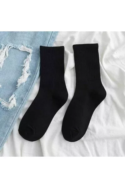 4-Pack Black Cotton Athletic Tennis College Socks