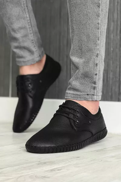 Herren Schwarz Sommer Vollorthopädische Neue Saison Schwarze Mokassin Schuhe 
