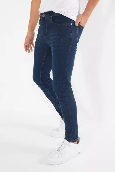 بنطال جينز ضيق رجالي أخضر مريح ومطاطي بتصميم ضيق