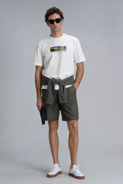 Бианка Модерна Графична Тениска Изчистено Бяла