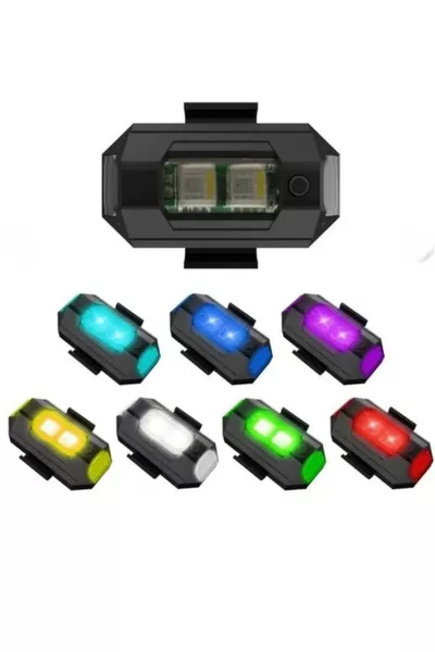 جناح طائرة بدون طيار بمحرك، مصباح LED شحن لاسلكي صغير، ضوء وامض LED متعدد الألوان RGB،  وضعاً