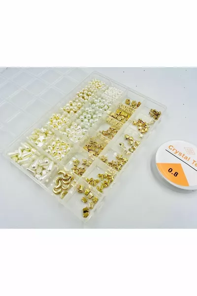 Хоби комплект за мъниста, не потъмнява, с инструменти и за направата на бижута с перли