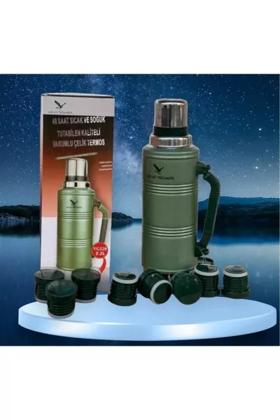 Thermos Green Thermos  Hours Heat and Cold Retaining High-Quality Vacuum Steel with Lid Gifted