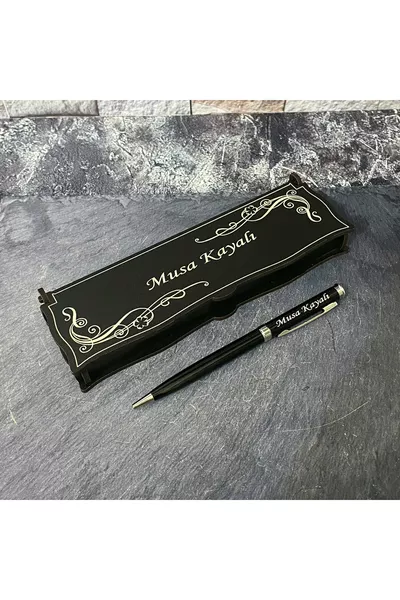 Именная металлическая ручка с деревянным футляром / для учителя / рождественский подарок / на День отца