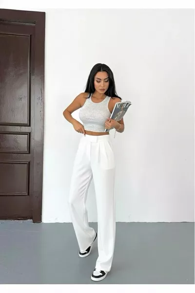 Women's High-Waist Velcro Waist Palazzo Pants
