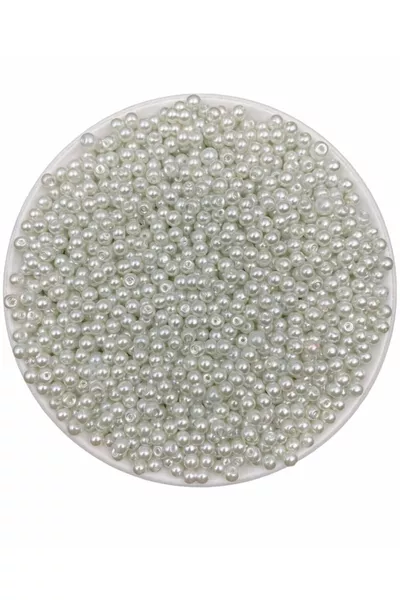  г 4 мм бели стъклени перли за бижута, за изработване на бижута ( г, ~ броя перли)
