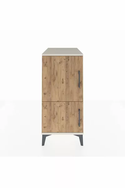 Kronos Nightstand 3 Shelves 2 Doors Moonstone-Pine