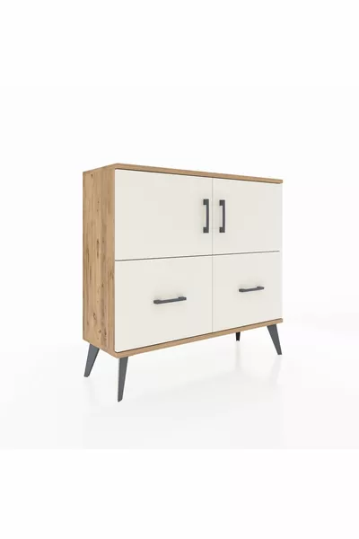 Arges Kast met 2 Planken, 2 Laden en 2 Deuren, Dennen-Apaç