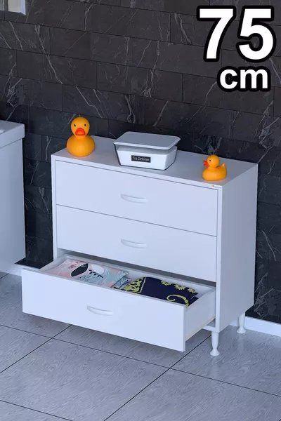 SÖKE، خزانة حمام متعددة الاستخدامات، بثلاث أدراج وذات أرجل (خيارات عرض مختلفة)