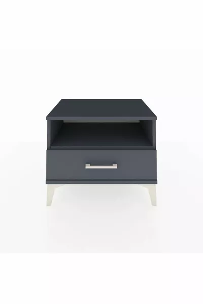 خزانة جانبية هيفريون بطابق واحد ودرج واحد أنثراسيت-أنثراسيت