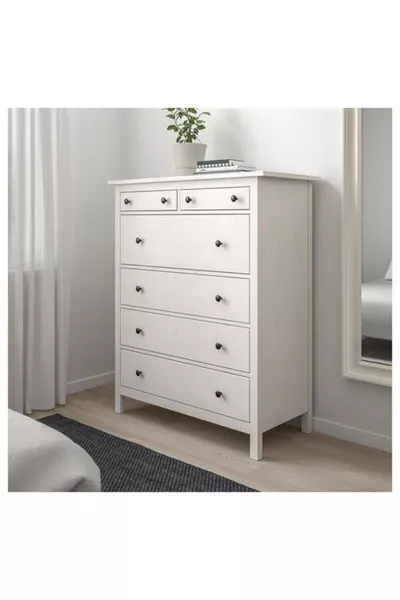 Hemnes, 6 Çekmeceli Şifonyer,  Cm, Beyaz Vernik