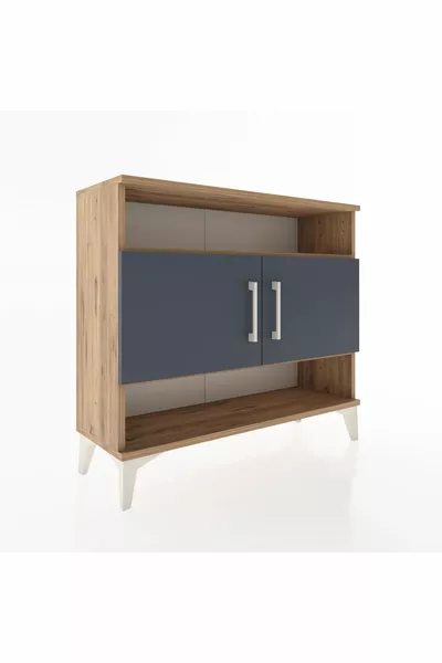 Argeş Kast 3 Planken 2 Deuren Vurenhout-Antraciet