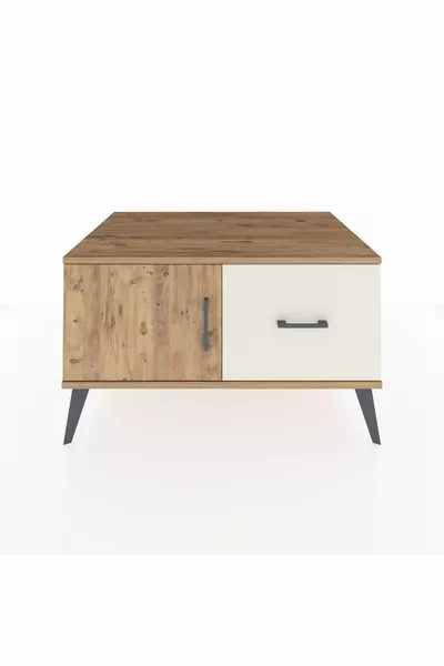 Kronos Dresser Single Shelf Single Drawer Single Door Pine-Pine/Stone Finish