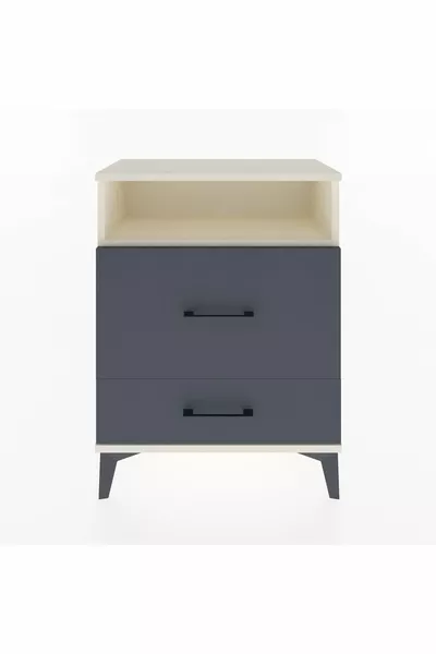 أرجس كومودين ذو رف واحد ودرجين، بحجر العقيق - أنثراسيت