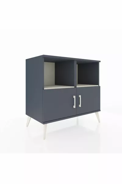 خزانة هايبرون بدرجين وغطائين أنثراسيت-أنثراسيت/حجر رملي