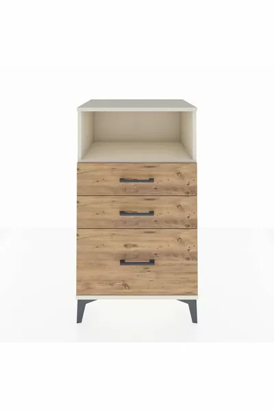 خزانة هايبريون بجرفة واحدة و3 أدراج من حجر القمر والصنوبر