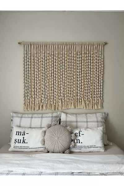 رأس سرير ماكرامي / رأس سرير / زينة جدارية ماكرامي