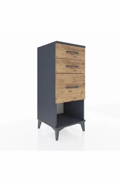 Hyperion Kommode 3 Schubladen Anthrazit-Kiefer