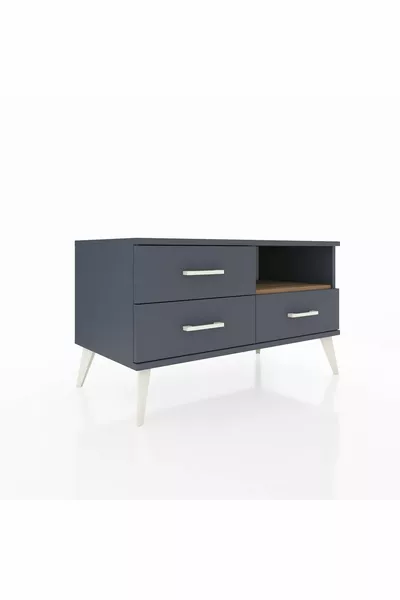 Hyperion Şifonyer Tek Raflı 3 Çekmeceli  Antrasit-Çam/Antrasit