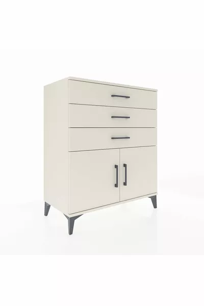 Hyperion Kommode Einboden 3 Schubladen 2 Türen Mondstein-Mondstein