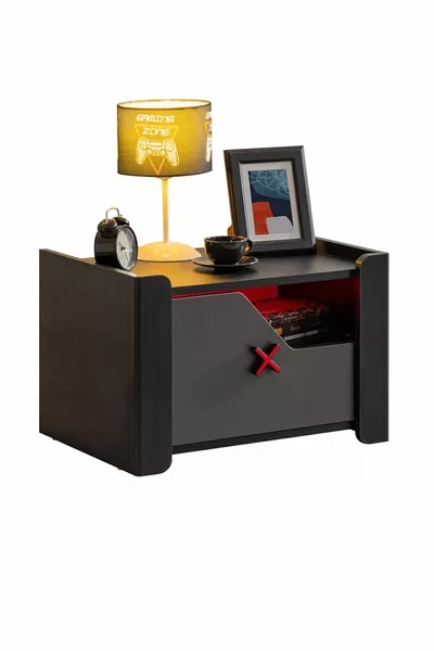 Nightstand, Gamer Single Drawer Nightstand