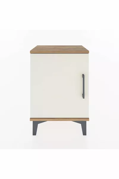 أرجس كومودين بباب واحد ورفين خشب الصنوبر وحجر الآيا