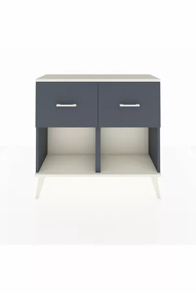 Arges Kommode mit 2 Schubladen Anthrazit-Steingrau/Anthrazit