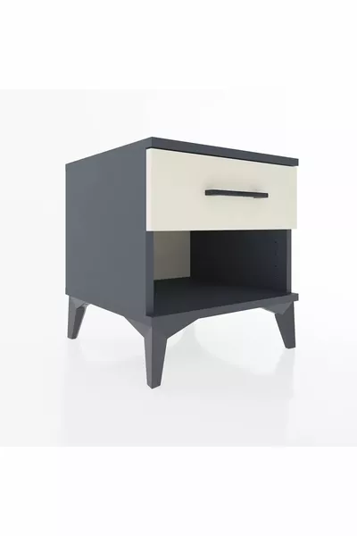 Hyperion Komodin Tek Çekmeceli  Antrasit-Aytaşı