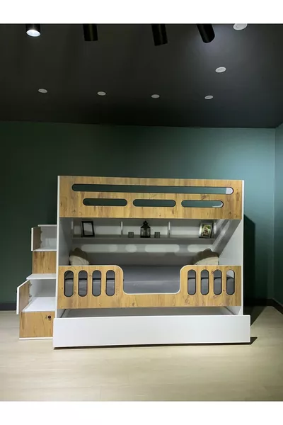 Детская двухъярусная кровать с ящиками для детской и подростковой комнаты