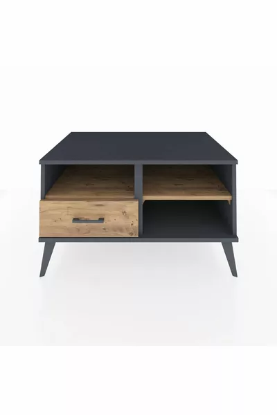Commode Kronos avec 2 étagères et 1 tiroir Anthracite-Pin