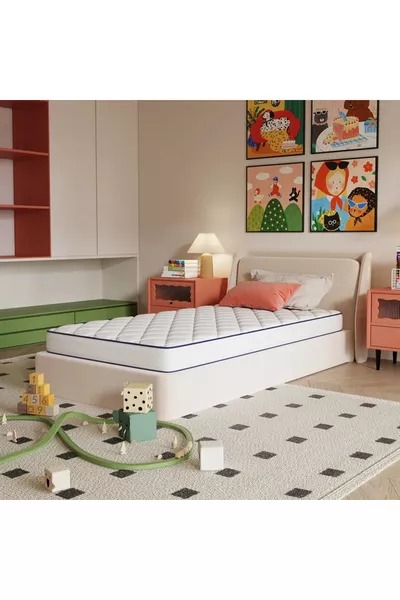 سرير فردي كامل للأطفال والشباب بطبقة مرتبة أرثوبيدية ارتفاعه سم