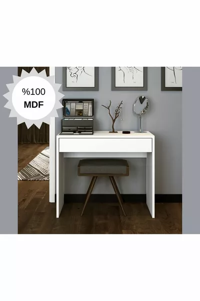 Table de maquillage MDF Arya Novella Mode avec tiroirs, blanche