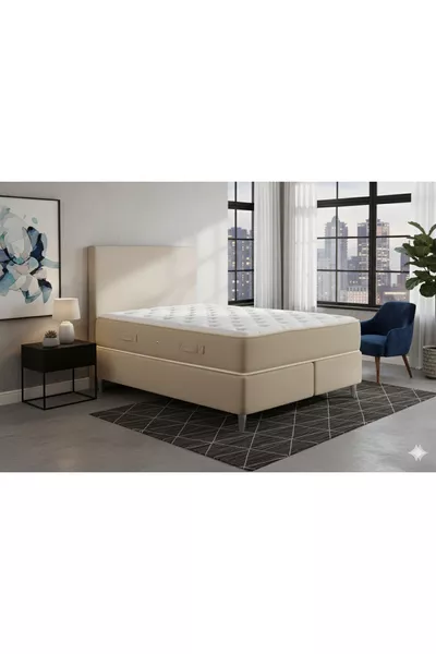 BED HEADBOARD COVER CM BEIGE COLOR ELASTIC FLEXIBLE HIGH-QUALITY FABRIC