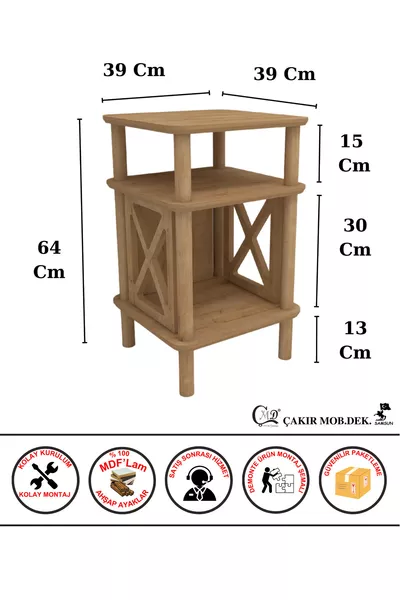 خزانة جانبية كاستاجنو بتصميم بسيط من MDF وأرجل خشبية - غرفة المعيشة - المطبخ - غرفة النوم