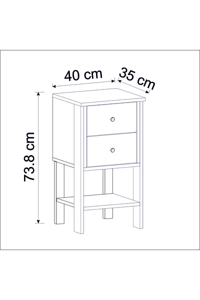 خزانة جانبية جواهري بمرتبتين - أنثراسايت