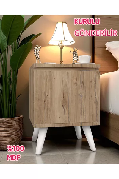 خزانة جانبية من جيملي مع مقصورة مخفية، مصنوعة من MDF، مركبة، لا تحتاج إلى تجميع