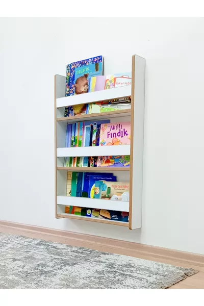 3 Planken X Cm MDF Montessori Boekenkast Educatieve Kinderboekenkast Wit