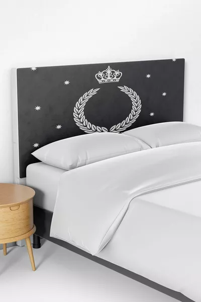 Anthrazit Spitzenmuster Kinderzimmer Bettgestell Kopfteilbezug